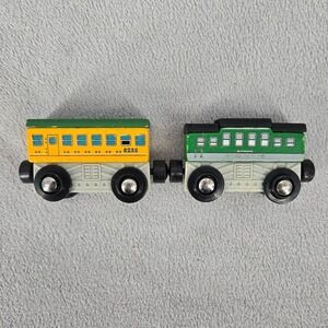 Brio OS 2pc Passenger Train Cars Kids Vintage Wooden Railway Aesthetic
